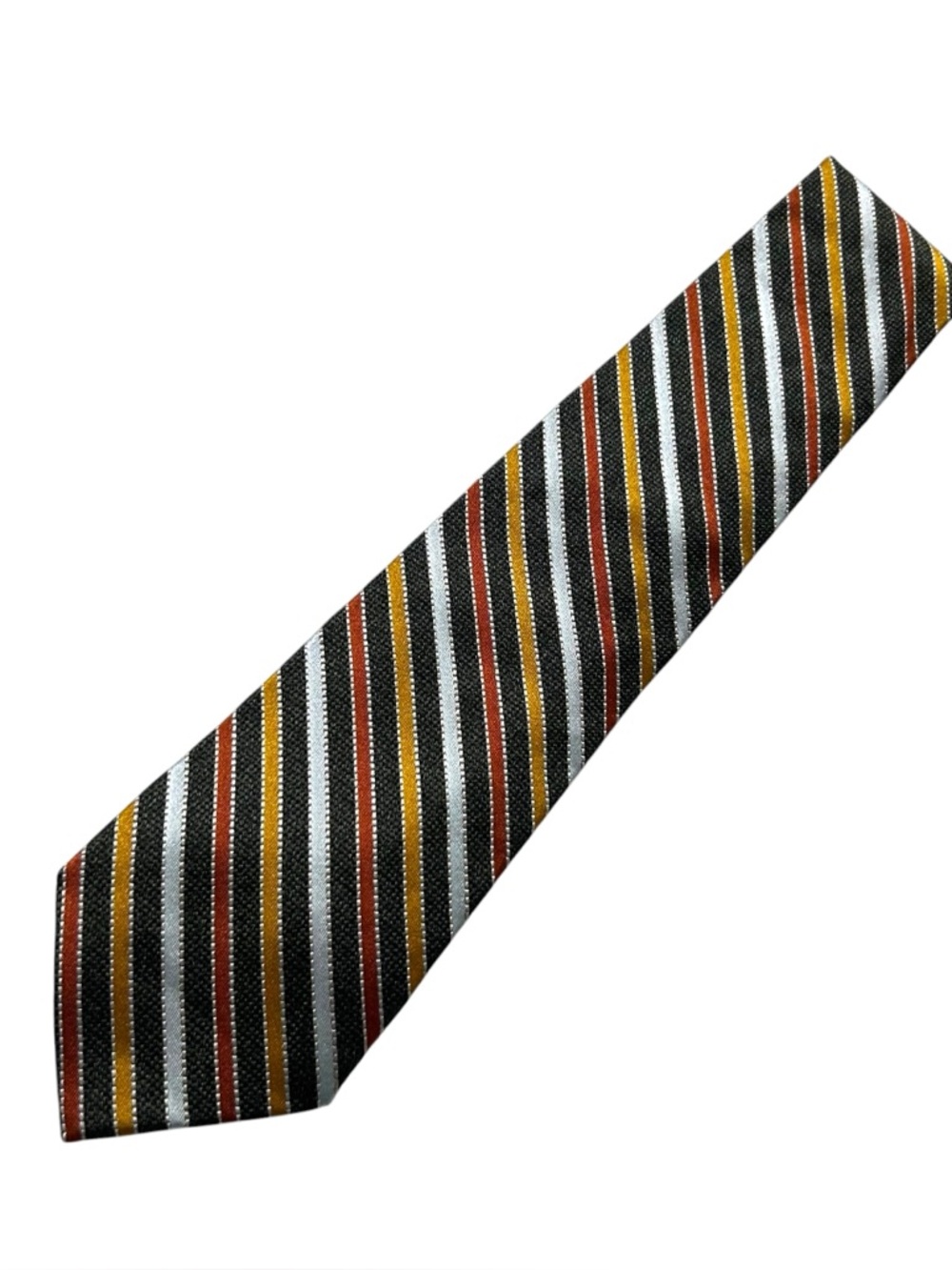 Jos A Bank Men’s Signature Collection Silk Striped Tie Blue Orange Black